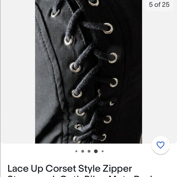 Ladies biker corset top cross cross back. - Picture 4 of 4